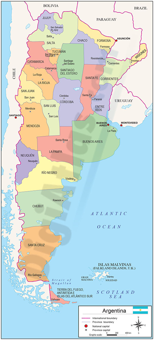 Mapa Argentina Con Sus Provincias Y Capitales