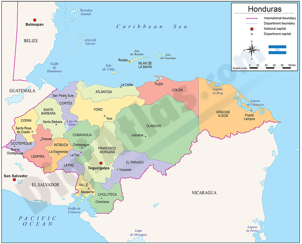 world map of honduras. More Info, - Map of Honduras