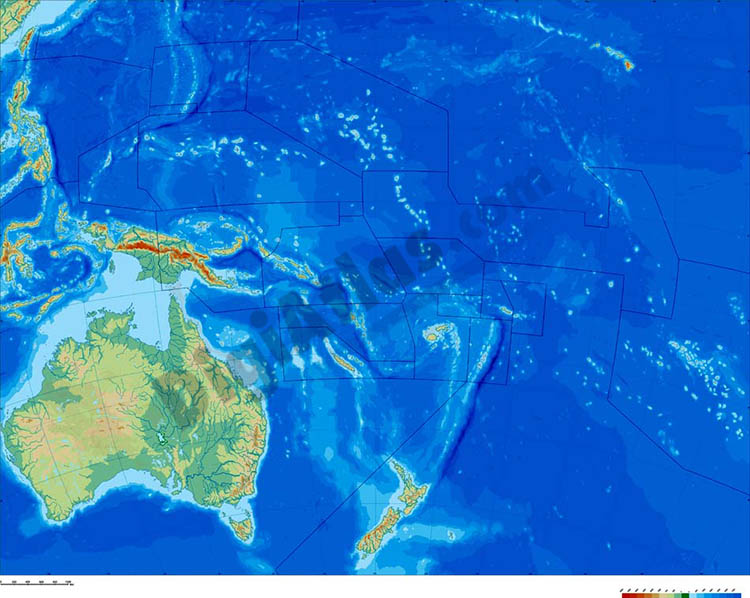 Political Map Of Oceania. Fully editable map of Oceania