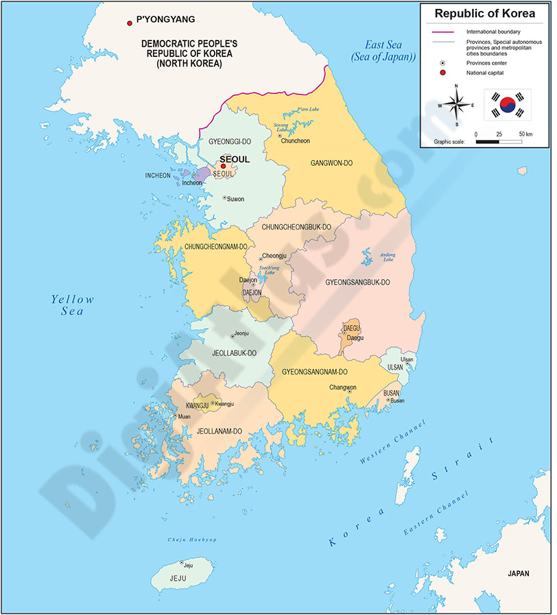 Mapa de corea del sur