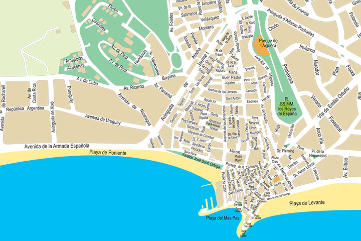 Benidorm (Alicante province) city map