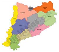 Mapa de Catalunya con municipios en formato shape