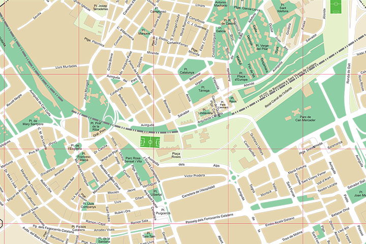 Cornellà de Llobregat city map