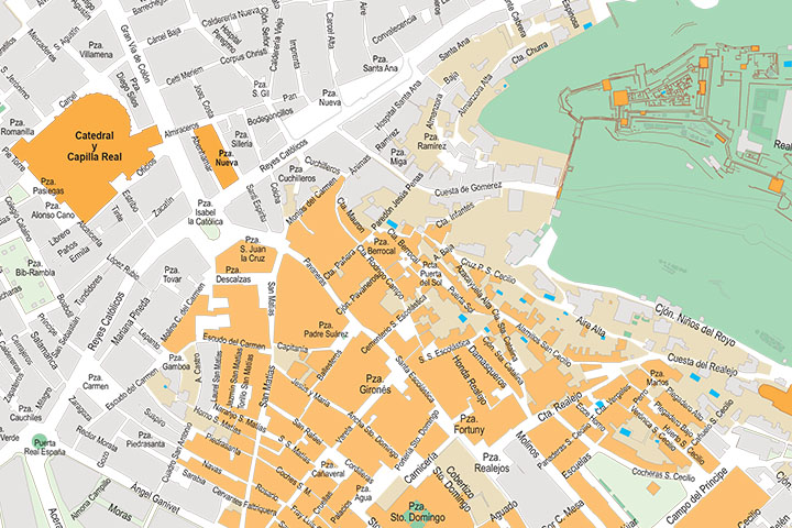 Granada -  City centre map