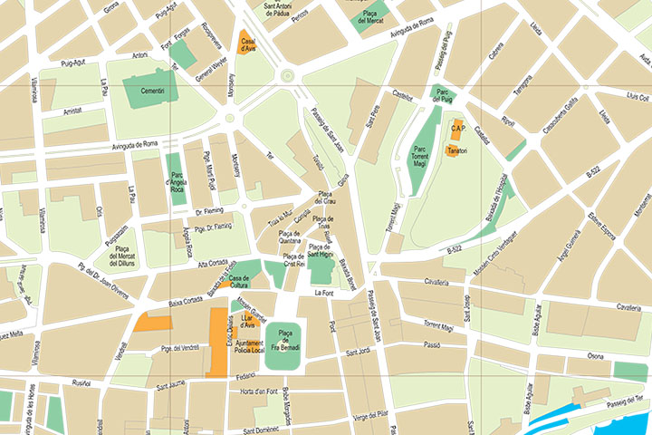 Manlleu (Barcelona) city map