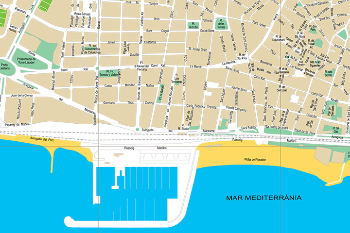 Mataró (Barcelona) city map