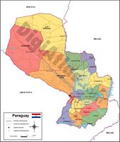 Map of Paraguay with major roads