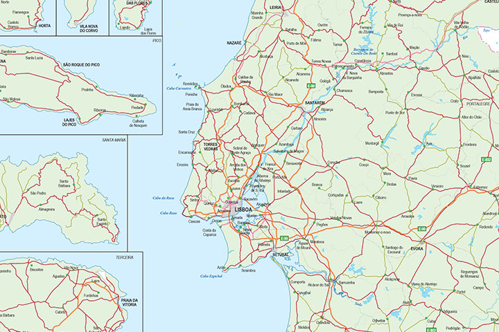 Mapa de carreteras de Portugal