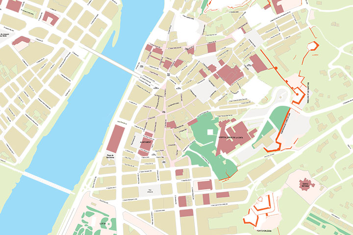 Tortosa - city map of the center