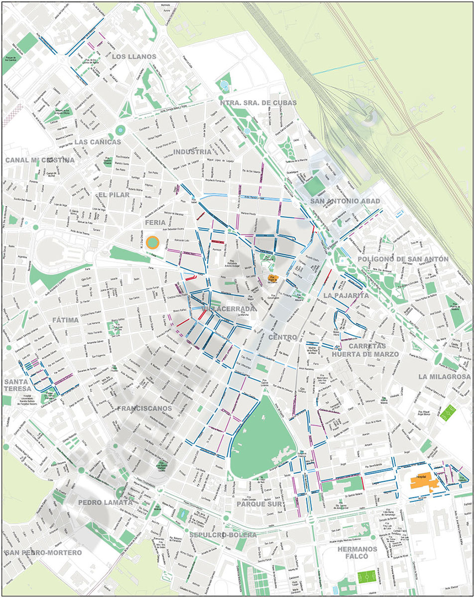 Albacete - Mapa zona azul y residentes