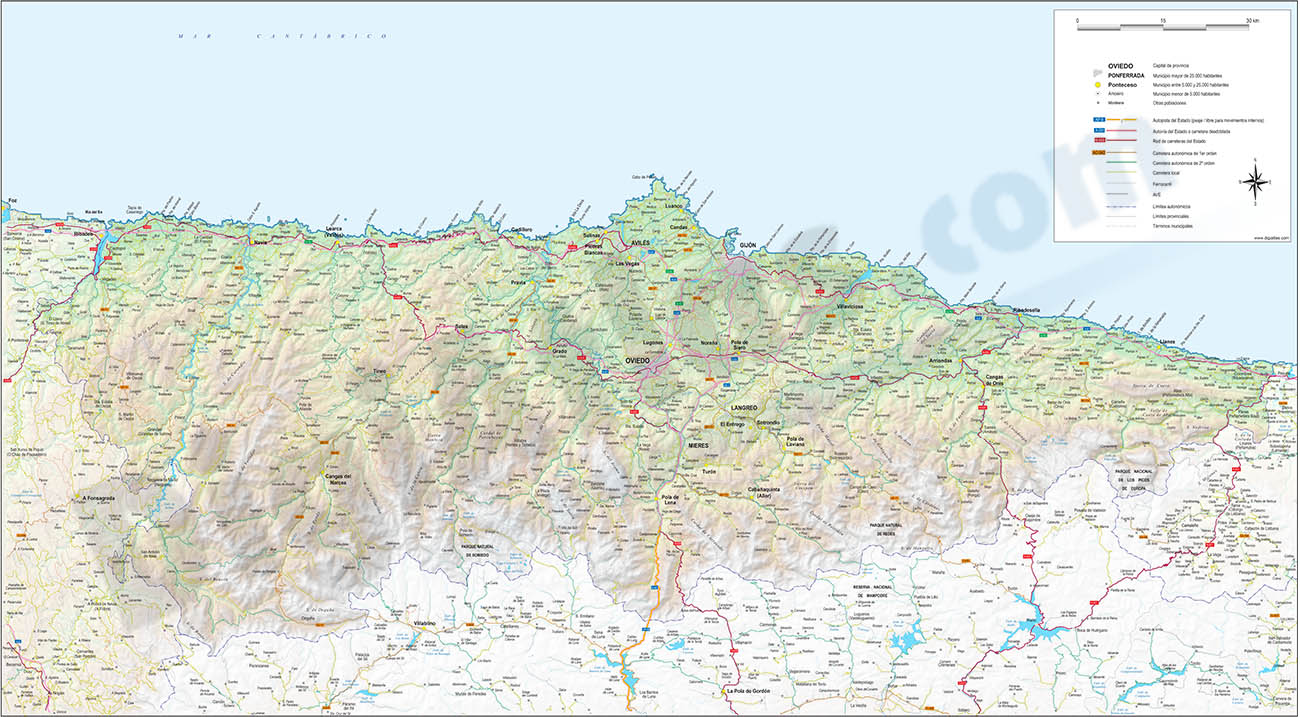 Asturias - Mapa del Principado