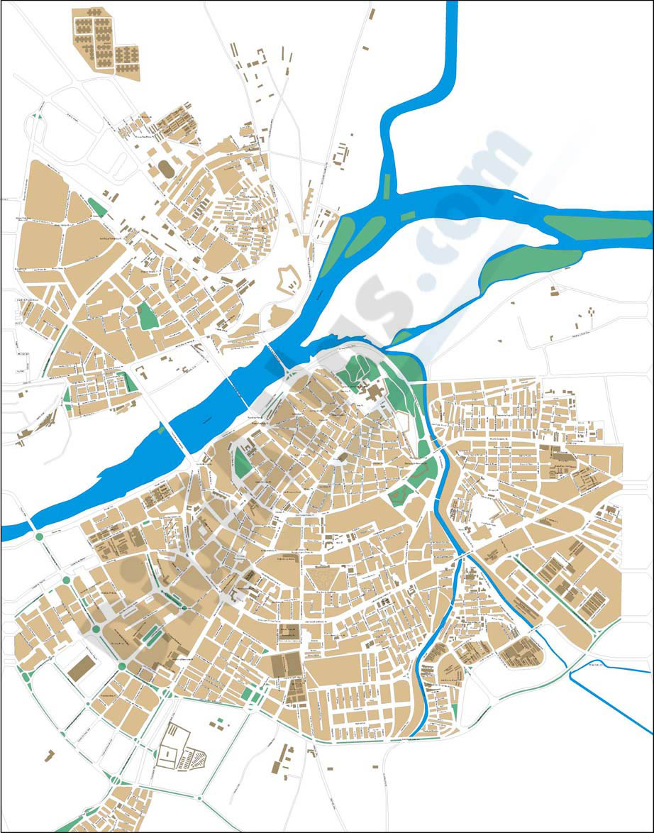 Badajoz (Spain) - city map