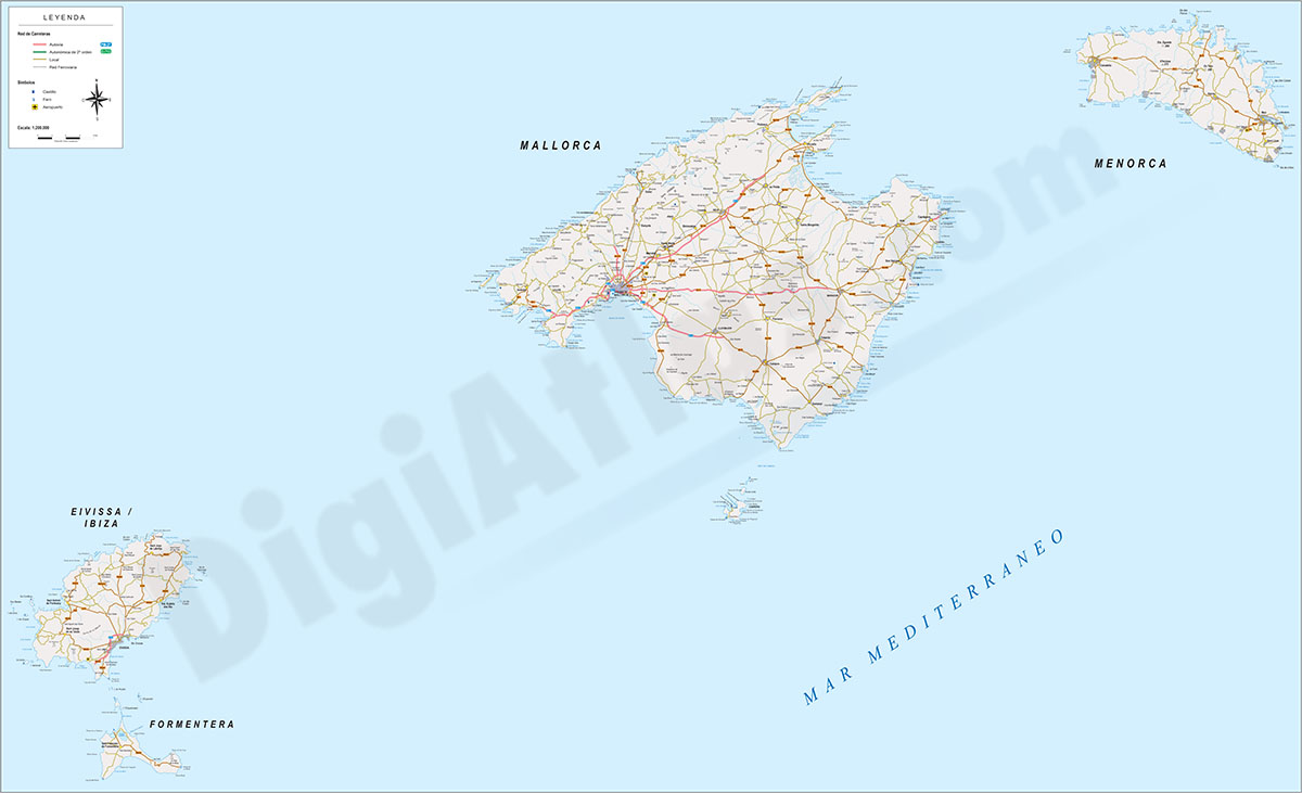 Mallorca - Map of Balearic Islands