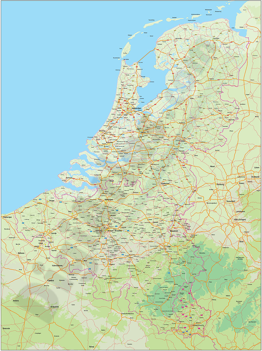 Map of Benelux