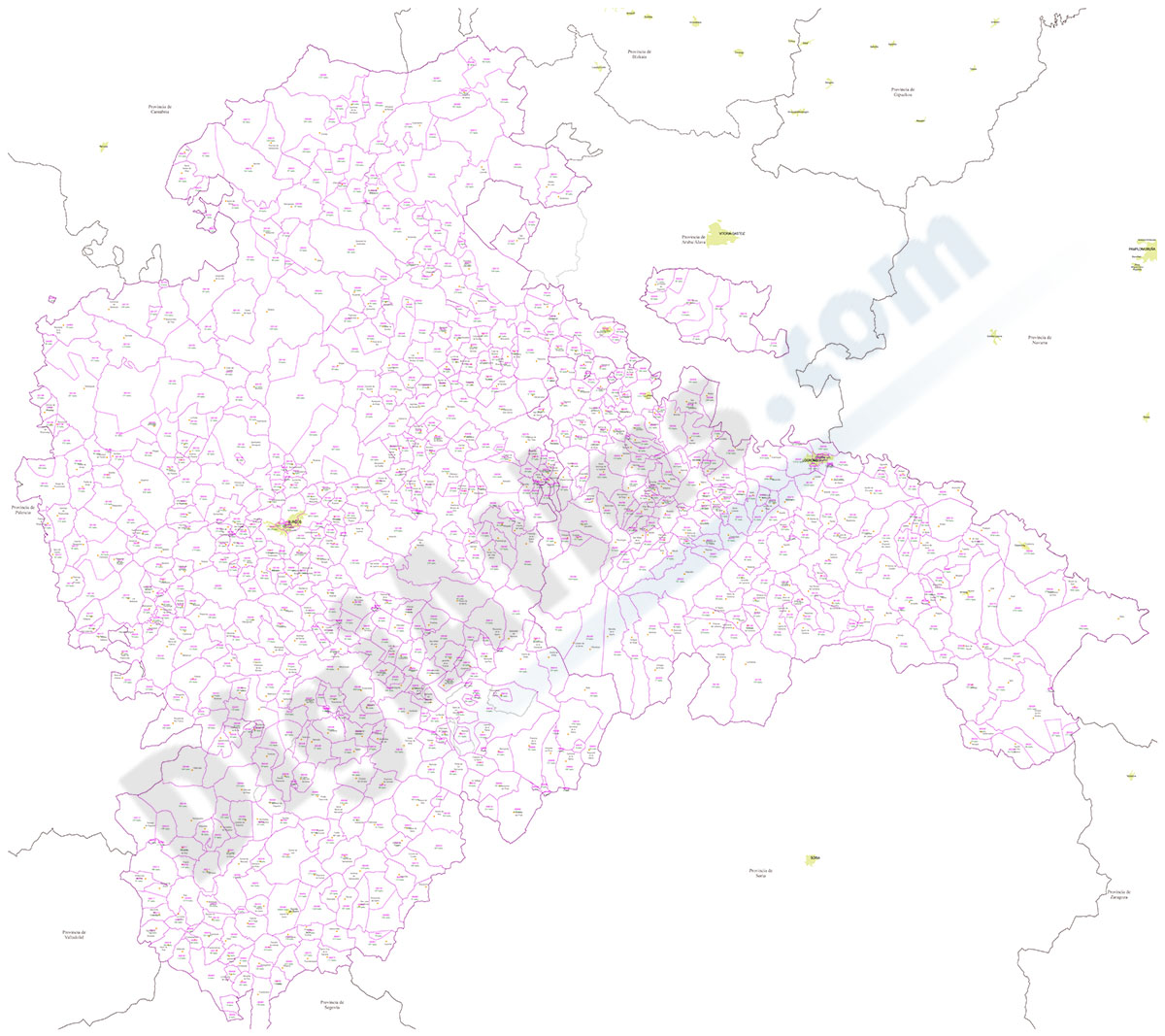 Burgos and La Rioja - inhabitants by postcode
