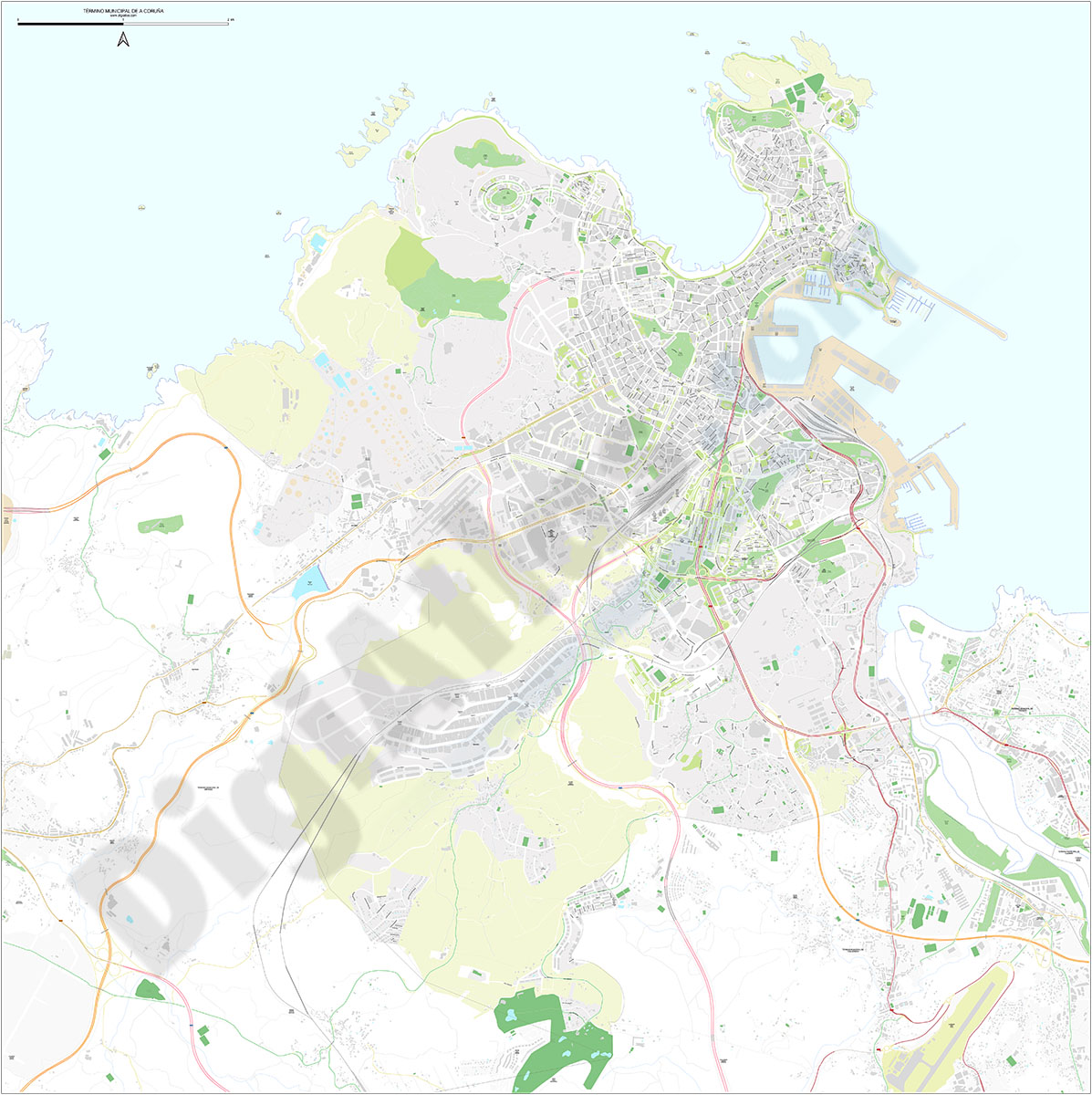 A Coruña - map Municipal District