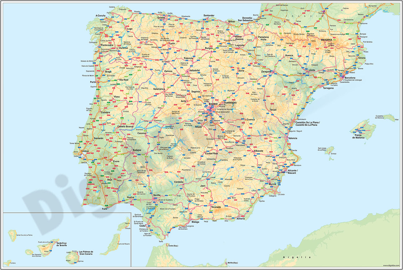  Mapa general de carreteras de España y Portugal