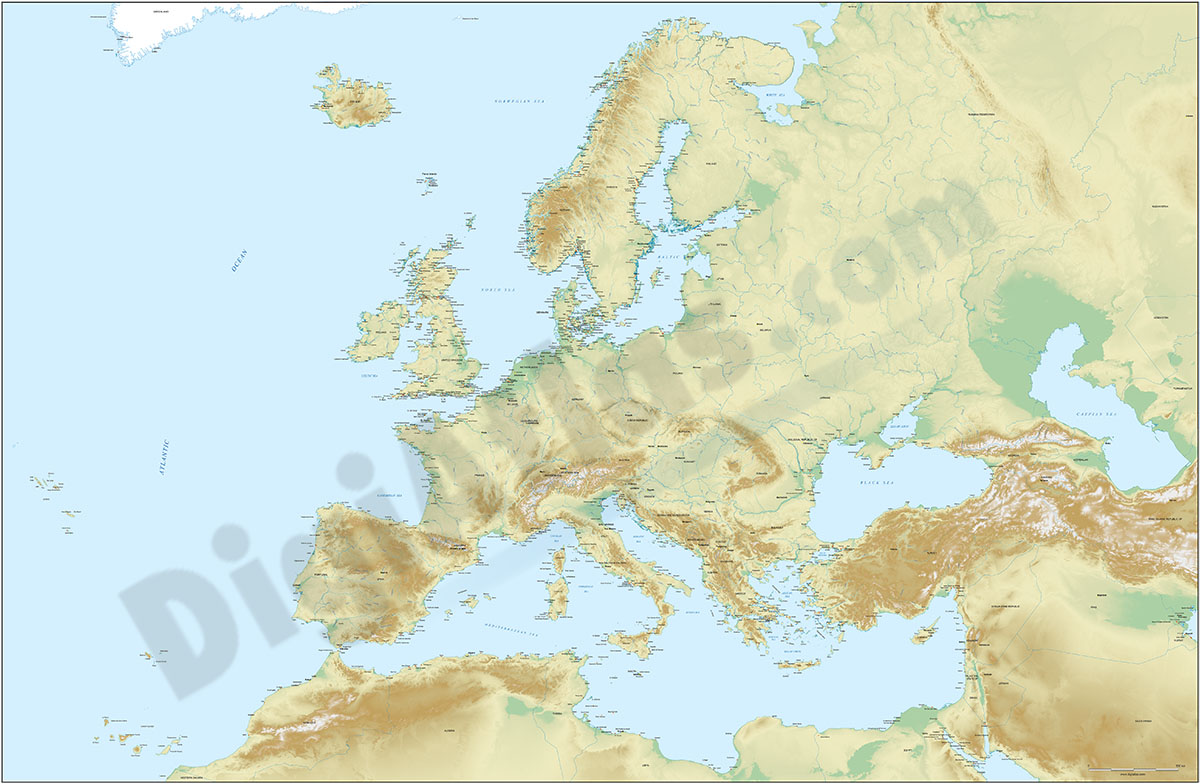 Mapa de Europa con puertos