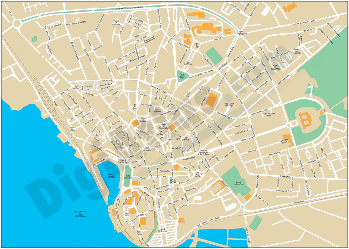 Faro (Portugal) city map
