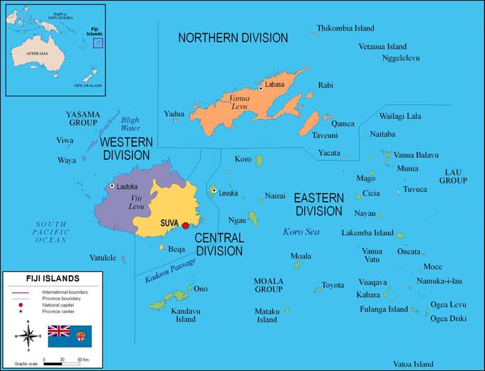 Map of Fiji