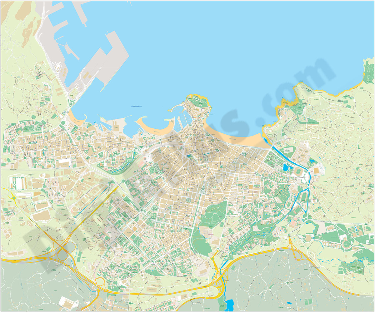 Gijón - city map
