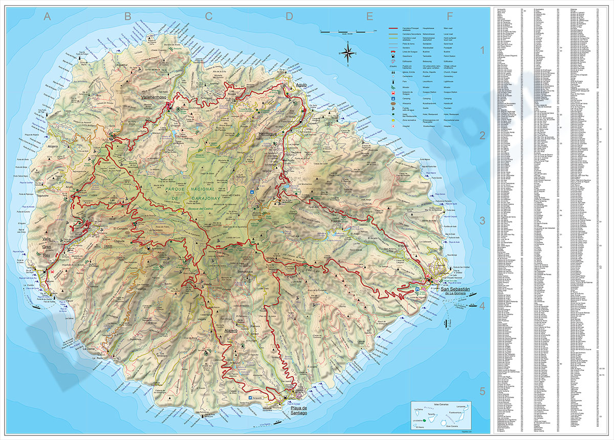 Mapa de la Gomera