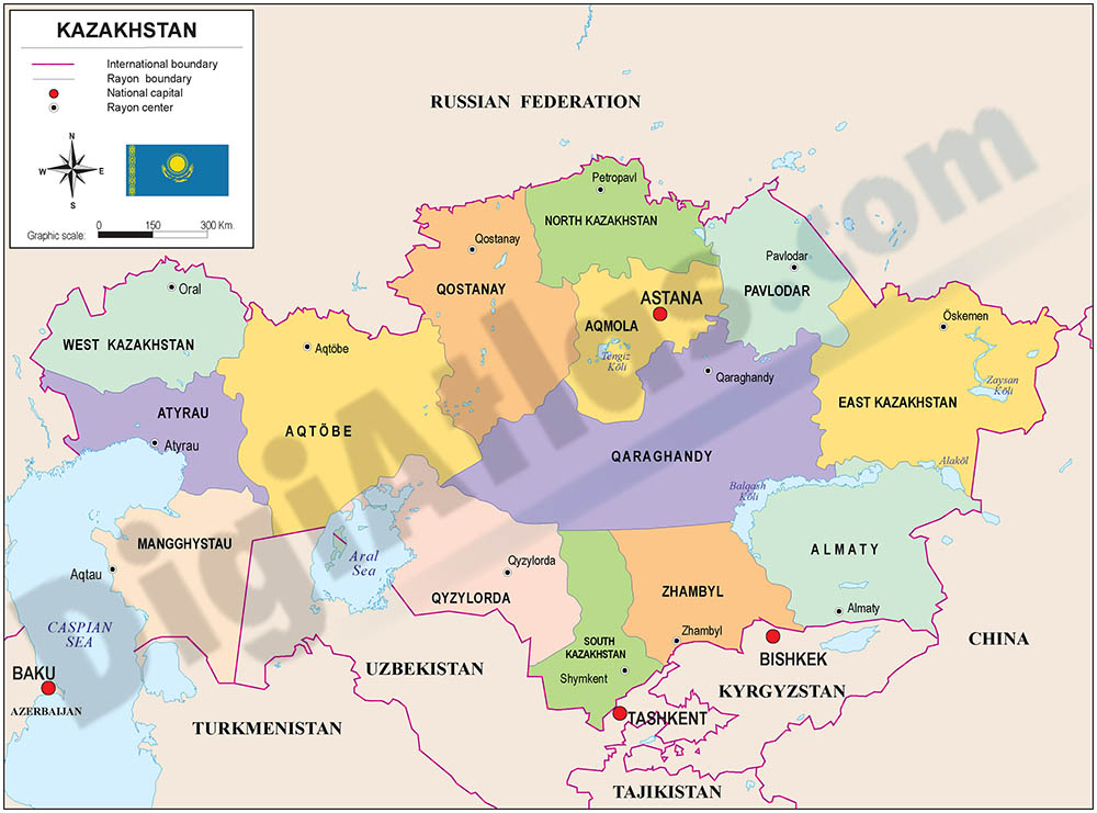 Mapa de Kazajstán