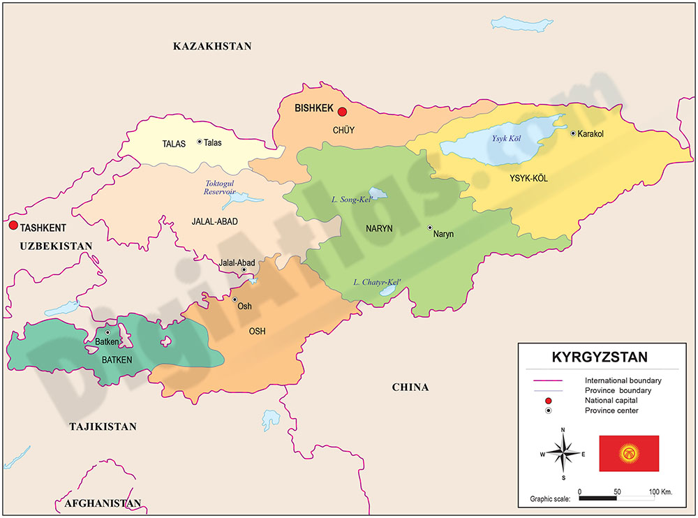 Mapa de Kirguizistán