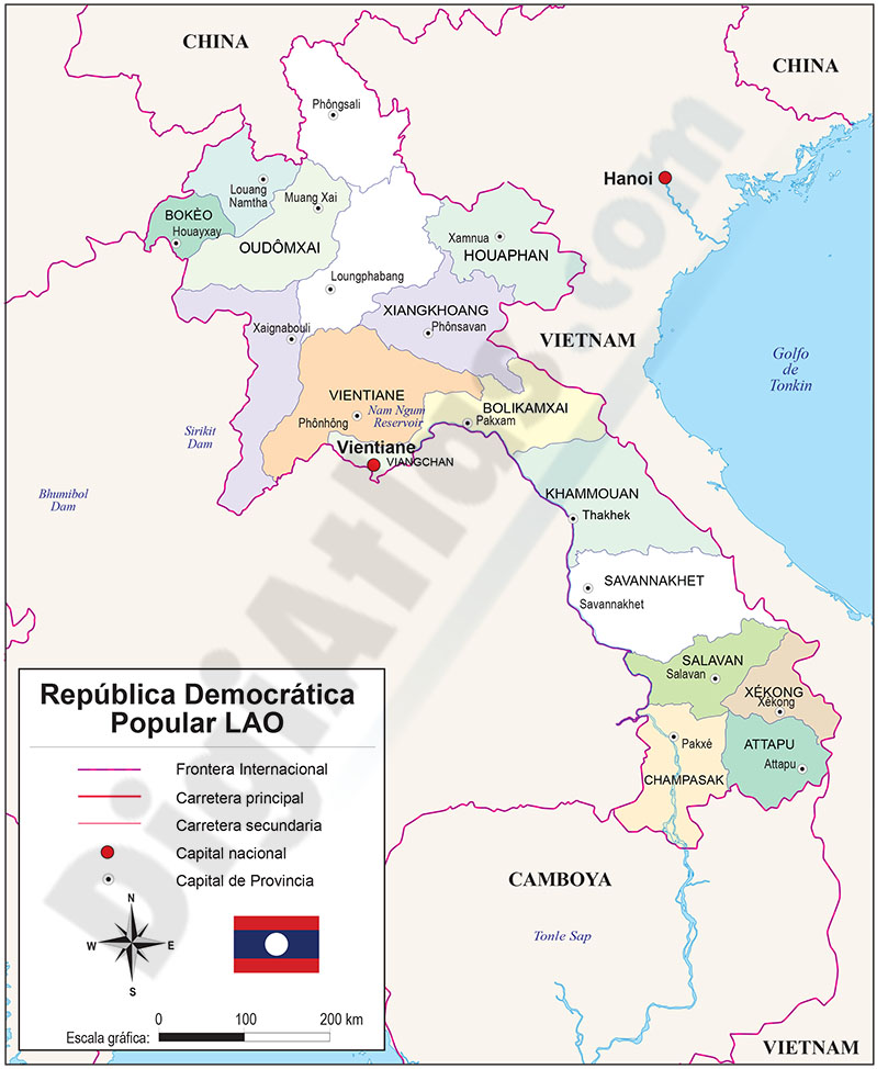 Mapa de Laos
