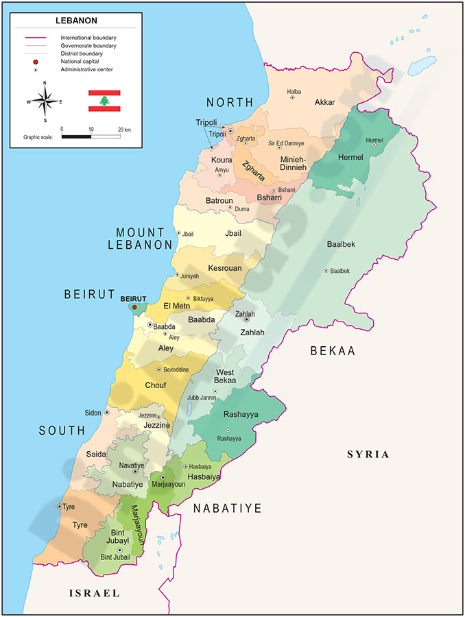 Mapa de Libano