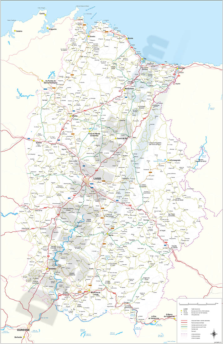 Mapa de la provincia de Lugo