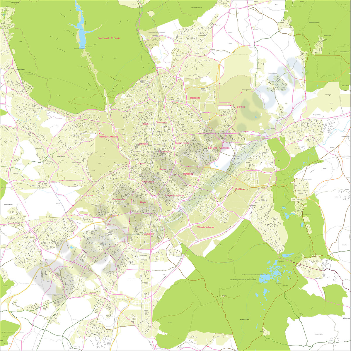 Mapa del Área Metropolitana de Madrid