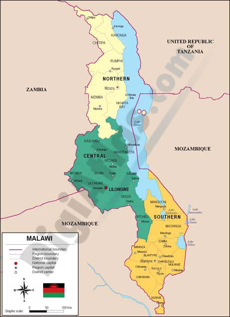 Mapa de Malawi
