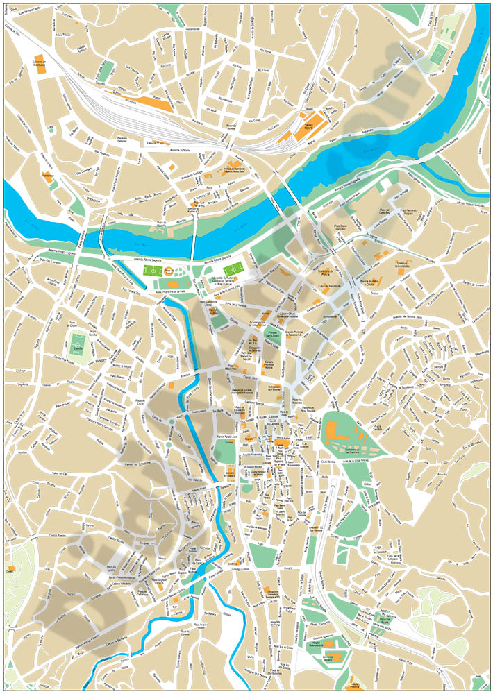 Ourense - city map of the center