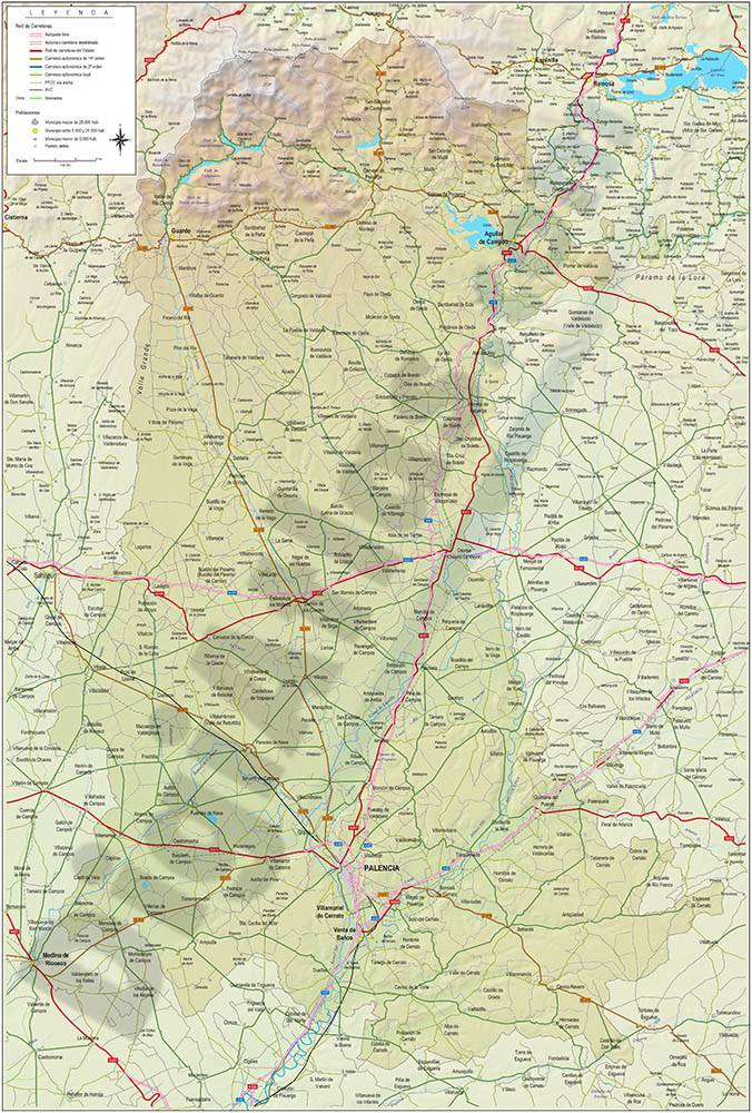 Mapa de la provincia de Palencia