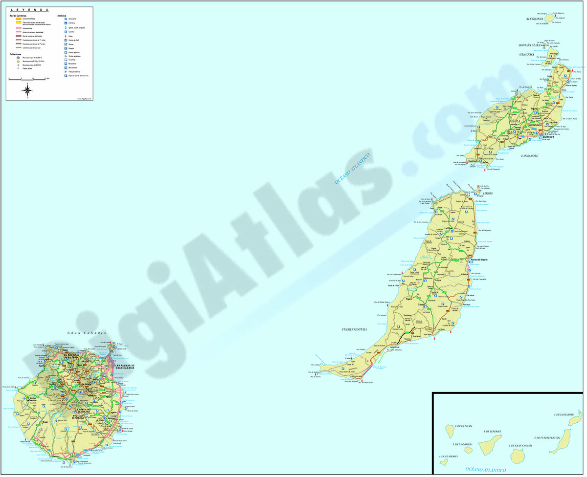 Mapa de la provincia de Las Palmas de Gran Canaria