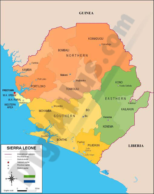 Mapa de Sierra Leona