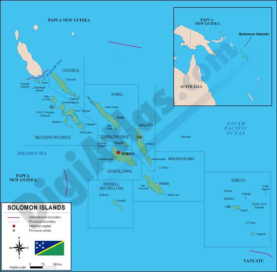 Mapa de Islas Salomón