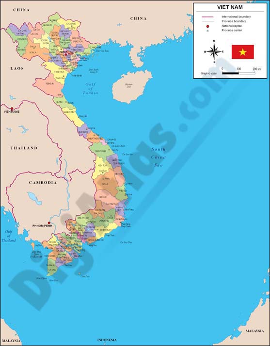 Mapa de Vietnam