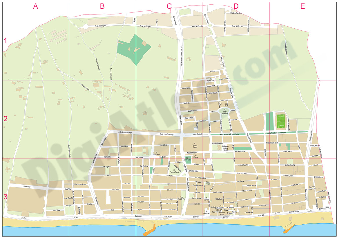 Vilassar de Mar (Barcelona, Spain) - city map