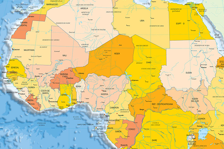 Mapa de Africa político y geográfico