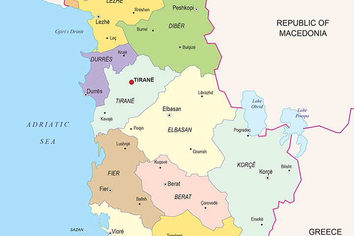 Mapa de Albania