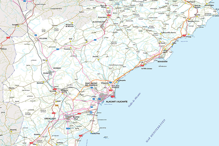 Alicante - Mapa de la provincia
