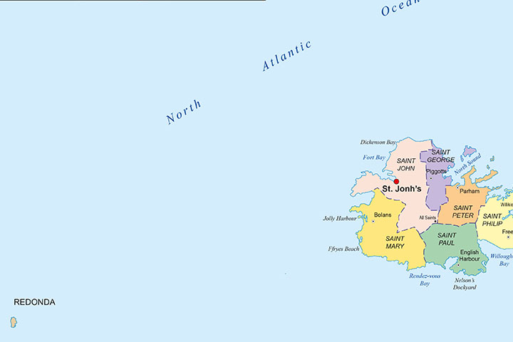 Mapa de Antigua y Barbuda