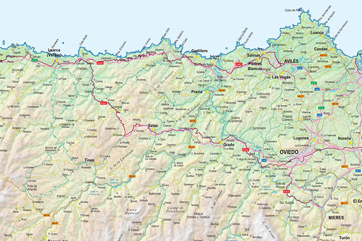 Map of The Principality of Asturias