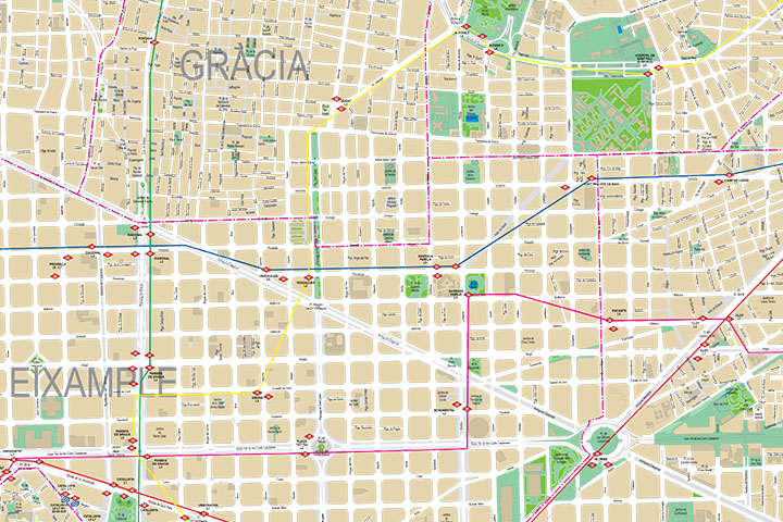 Barcelona - Plano detallado de la ciudad