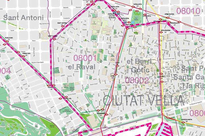 Barcelona término municipal - plano callejero