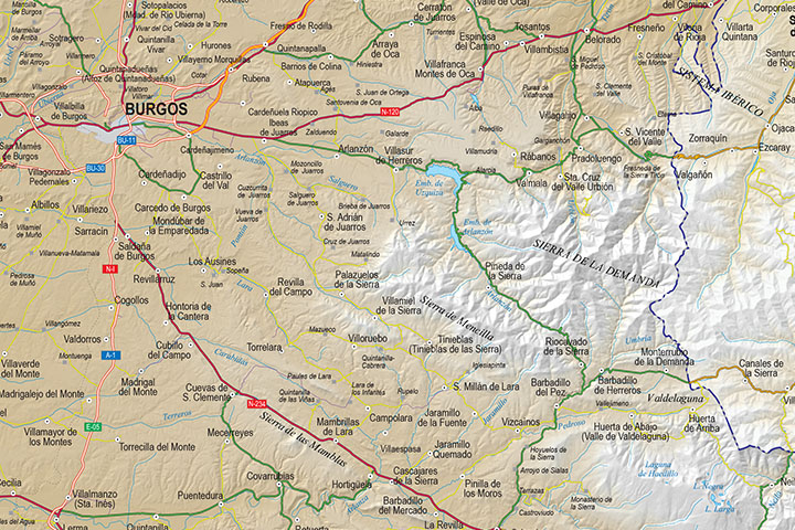 Map of province of Burgos (Spain)