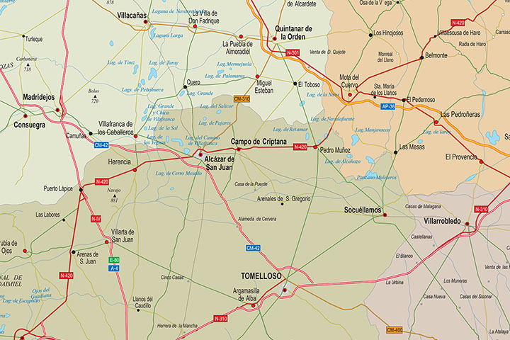 Map of Castilla-La Mancha autonomous community
