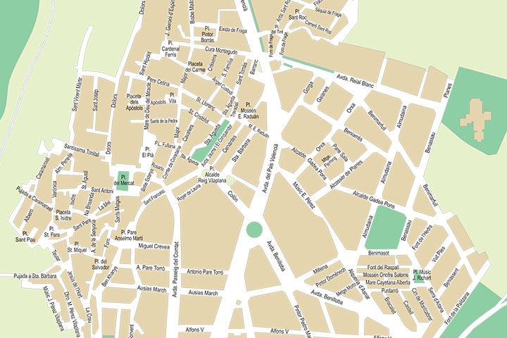 Cocentaina (Alicante) - plano callejero